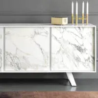 Secret Sideboard Ceramic Marble Doors White